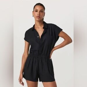 Vuori Trestles Twill Romper Black Sz XSmall
